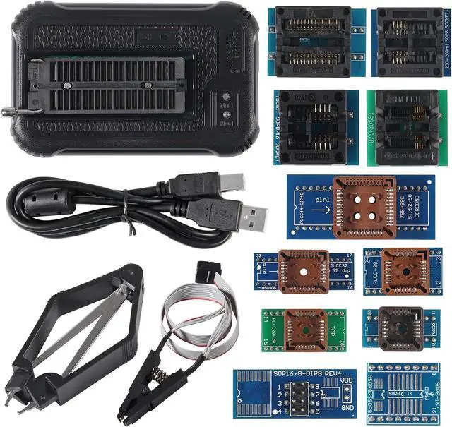 Main image of T48 (TL866-3G) Programmer Support 34000+ ICS for SPI/Nor/NAND Flash/EMMC BGA/TSOP/SOP/PLCC (T48 Host+13 Adapter) by DT