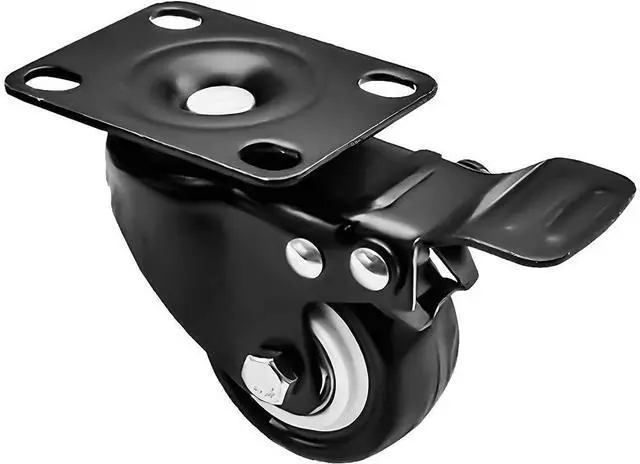 Alt view image 6 of 7 - 24 k Swivel 2" Caster Wheels Rubber Base with Top Plate & Bearing Heavy Duty with Total Lock Brake (24 k with Brake)