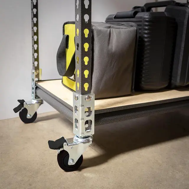 Alt view image 3 of 4 - 4pc - Storage Rack Caster Wheels (Adapts to Boltless Self Locking Shelving Racks) (3" (1500 lb. Max Total Capacity))