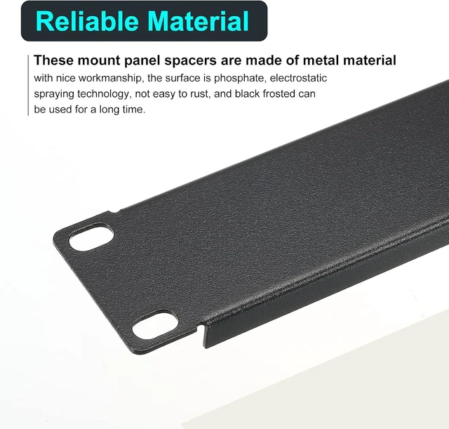 Alt view image 3 of 5 - 6-Pack 19-Inch Metal Rack Mount Blank Panels (1U, 2U, 4U) Filler Panel Spacer Kit for Server Rack Cabinet, Black