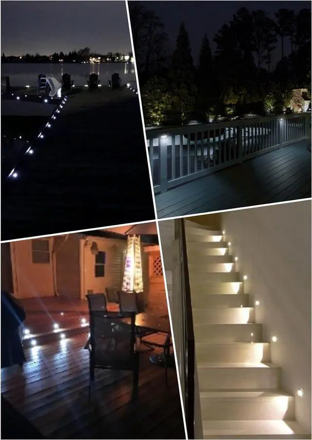Alt view image 4 of 7 - k of 10 Low Voltage LED Deck Light Kit 1.38 Waterproof Outdoor Step Stairs Garden Yard Patio Landscape Decor Lighting Cold White Lamp