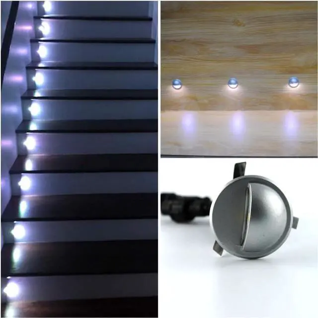 Alt view image 3 of 7 - k of 10 Low Voltage LED Deck Light Kit 1.38 Waterproof Outdoor Step Stairs Garden Yard Patio Landscape Decor Lighting Cold White Lamp