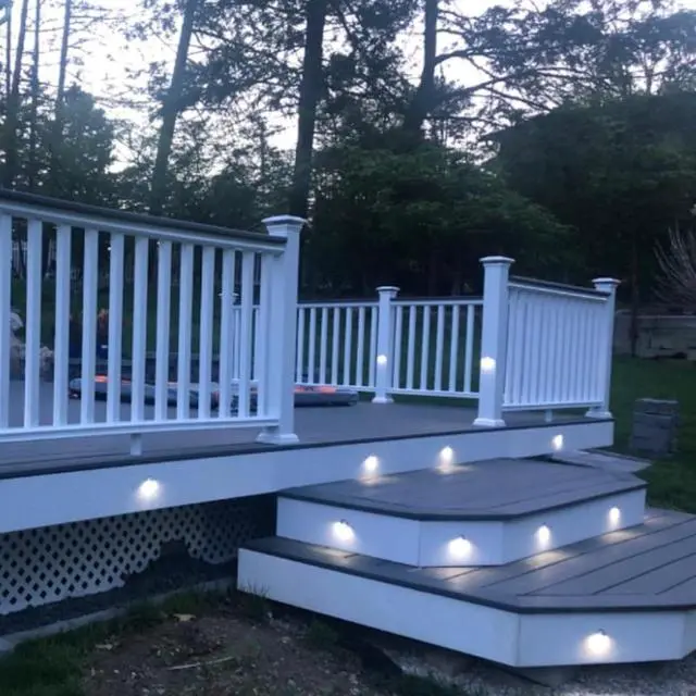 Alt view image 7 of 7 - k of 10 Low Voltage LED Deck Light Kit 1.38 Waterproof Outdoor Step Stairs Garden Yard Patio Landscape Decor Lighting Cold White Lamp