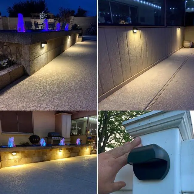 Alt view image 3 of 6 - Outdoor Deck Lights LED Landscape Lighting Low Voltage 12V AC/DC Cast Aluminum Patio Post Step Lights Fence Retaining Wall Mounting Light Warm White Textured Black Finish k of 4