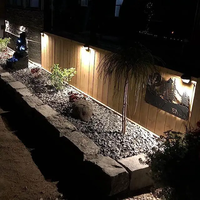 Alt view image 5 of 6 - Outdoor Deck Lights LED Landscape Lighting Low Voltage 12V AC/DC Cast Aluminum Patio Post Step Lights Fence Retaining Wall Mounting Light Warm White Textured Black Finish k of 4
