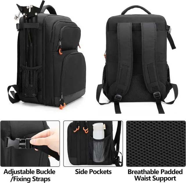 Alt view image 4 of 7 - DJ Mixer Case Compatible with  Q1202USB /  ProFX8v2 / Yamaha MG10XU / TC-Helicon GoXLR and More Mixers, Audio Mixer Bag Backk with Multi-Pockets for Equipment (Pt Dgn)