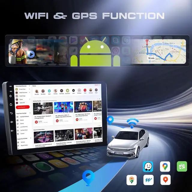 Alt view image 4 of 7 - 4G+64G Car Radio Stereo for Honda Accord 2003-2007, Wireless CarPlay Android Auto 10.1 Inch IPS Touch Screen Android 13 GPS Head Unit WiFi Bluetooth DSP Audio USB Dual Mic HD Rear Camera