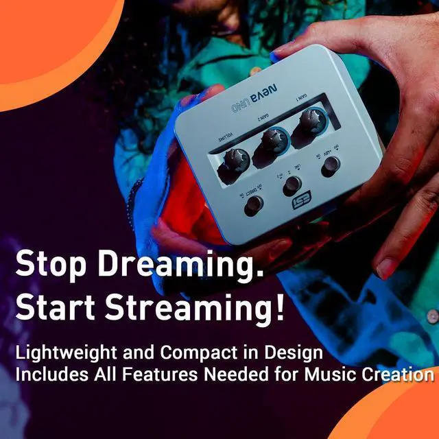 Alt view image 2 of 7 - Neva UNO | Professional 24-bit/192kHz 2x2 USB Audio Interface for PC and Mac with XLR, Line, and DI Inputs, Podcasting, and Streaming, Perfect for Guitarists, Music Production Software Included