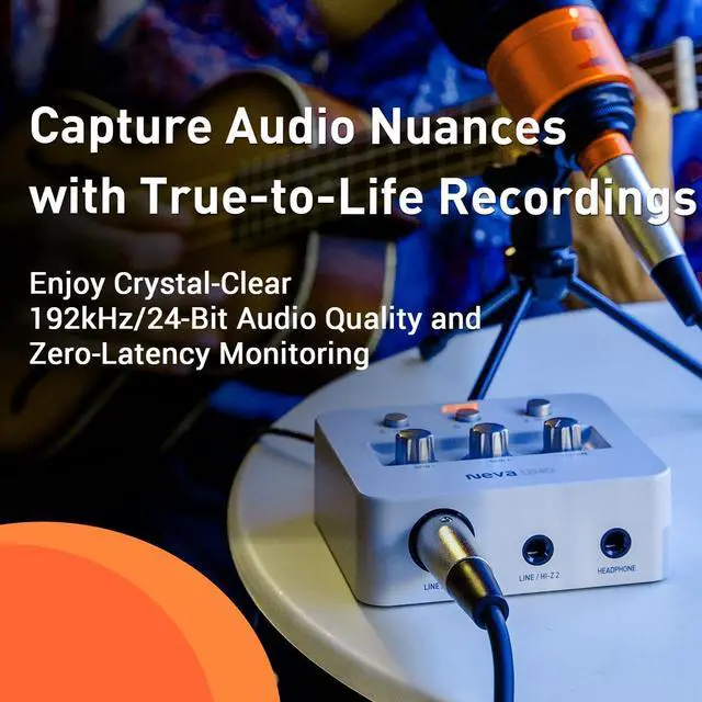 Alt view image 6 of 7 - Neva UNO | Professional 24-bit/192kHz 2x2 USB Audio Interface for PC and Mac with XLR, Line, and DI Inputs, Podcasting, and Streaming, Perfect for Guitarists, Music Production Software Included