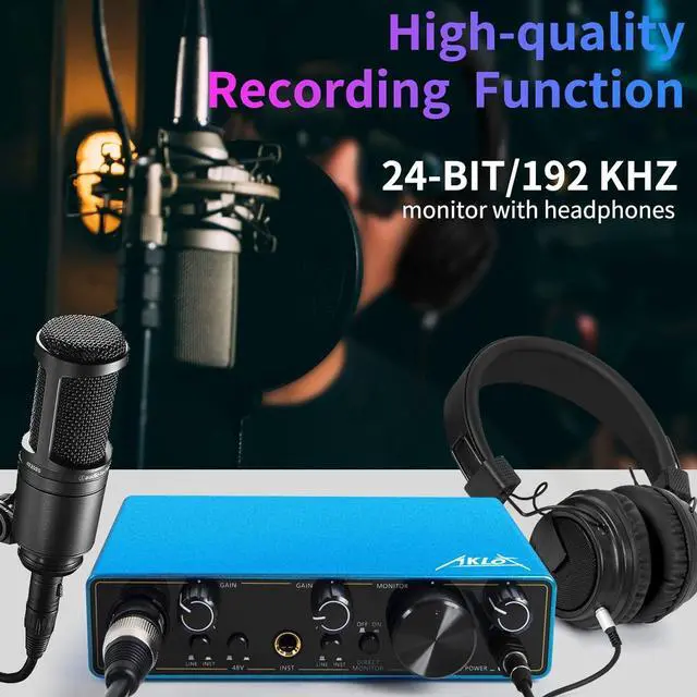 Alt view image 5 of 7 - USB Audio Interface,  Xrl Audio Interfaces, for the Guitarist, Vocalist, Podcaster or Producer, 24-bit/192 kHz High-Fidelity, Studio Quality Recording, 2 In 2 Out Audio Interfaces for PC/Win/Mac