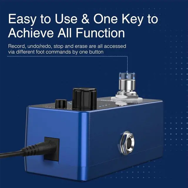 Alt view image 2 of 7 - Looper Pedal, Guitar Looper Pedal for Electric Guitar&Bass Loop Pedal with SYNC & Tuner Function Triple Effect Guitar Looper with LED Screen Unlimited Overdubs 3 Loops 18 Minutes Record Time