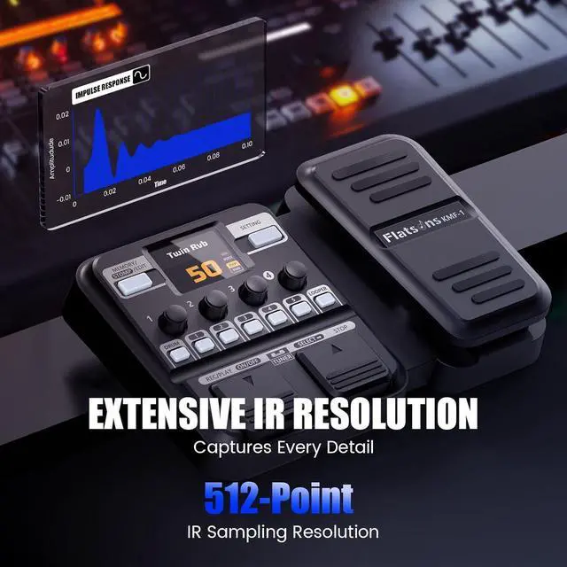 Alt view image 6 of 7 - KMF-1 Guitar Pedal, 77 Effects Guitar Multi Effects Pedal with 50 Preset, 42 Drum Rhythm, 18 Amp/Cab, Upgraded Color Screen, Aux In, Guitar Tuner Looper Expression Wah Volume Distortion Pedal