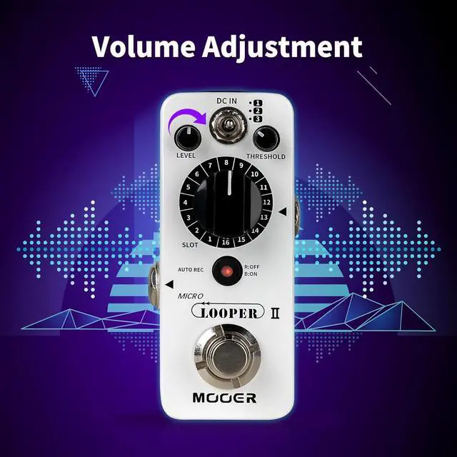 Alt view image 3 of 7 - Micro Looper II Guitar Loop Pedal With 480 Minutes Recording, AUTO REC Function, 3 Saving Banks and 16 Slots Per Bank