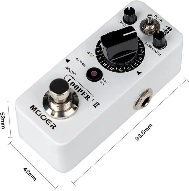Alt view image 7 of 7 - Micro Looper II Guitar Loop Pedal With 480 Minutes Recording, AUTO REC Function, 3 Saving Banks and 16 Slots Per Bank