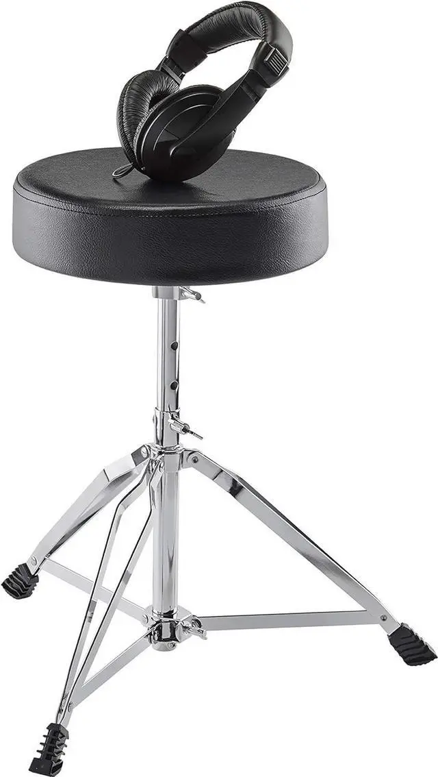 Main image of Drum Essentials Bundle  Complete Electric Drum Set Accessory k including A Drum Throne and On-Ear Headphones