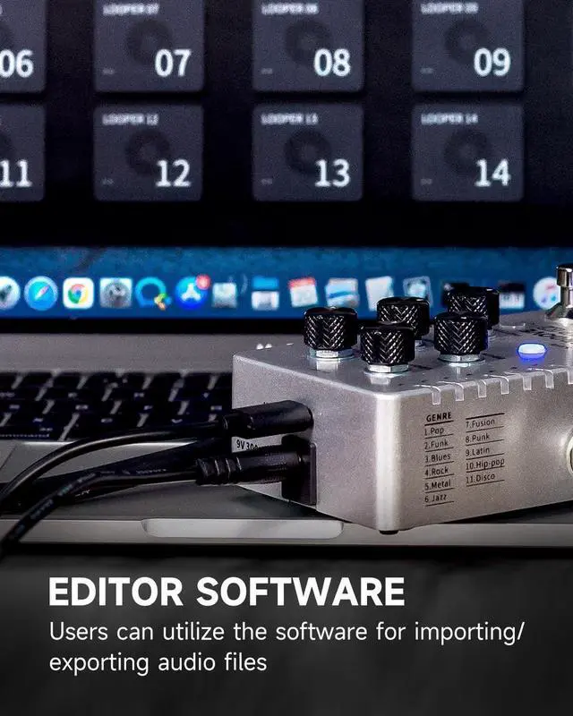 Alt view image 7 of 7 - Groove Looper Pedal Drum Machine Stereo Guitar Loop Recorder Pedals with 140 Minutes Loops 121 Drum Grooves Editor Software (X2)