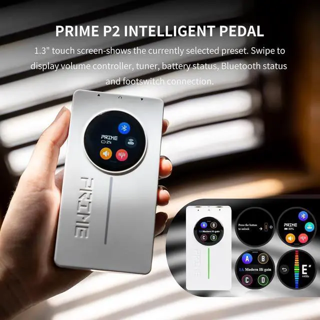 Alt view image 4 of 6 - P2 Multi-Effects Pedal Processor, Electric Guitar Bass Guitar Pedals with Amp MIDI Looper Drum Machine Touch Screen for Performance Practice Live Streaming