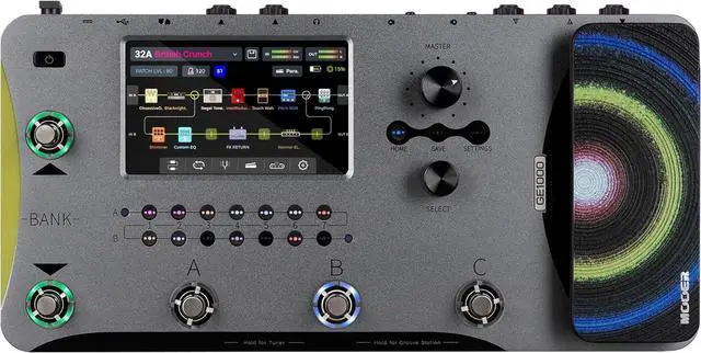 Main image of GE1000Li Guitar Mutieffects Pedal Processor WIth Battery 5" Touch Screen, 288 Effects, AI Equalization Third-brand IRs, Stereo Sound, Surport XLR, MIDI Port, APP Cloud