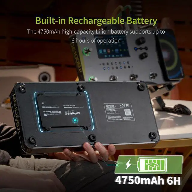 Alt view image 2 of 7 - GE1000Li Guitar Mutieffects Pedal Processor WIth Battery 5" Touch Screen, 288 Effects, AI Equalization Third-brand IRs, Stereo Sound, Surport XLR, MIDI Port, APP Cloud