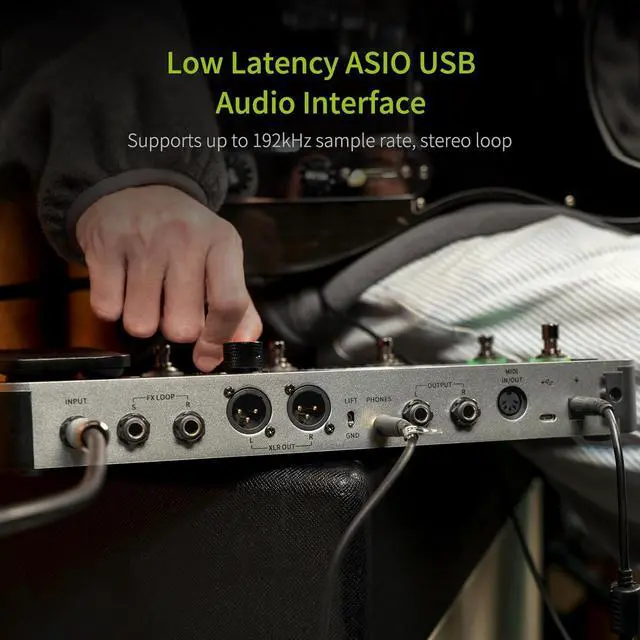 Alt view image 7 of 7 - GE1000Li Guitar Mutieffects Pedal Processor WIth Battery 5" Touch Screen, 288 Effects, AI Equalization Third-brand IRs, Stereo Sound, Surport XLR, MIDI Port, APP Cloud