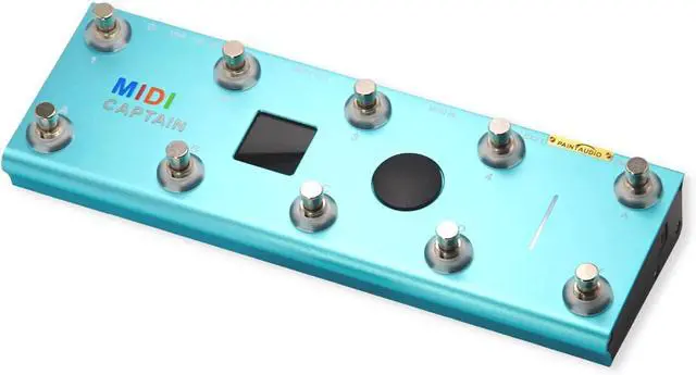 Main image of Paint Audio MIDI Captain Foot Controller Multi-Effects Keyboards Synthzer USB-MIDI musical software Bias with Time Engine Function Support all PC/CC/Note commander 10 Foot Switches (Blue)