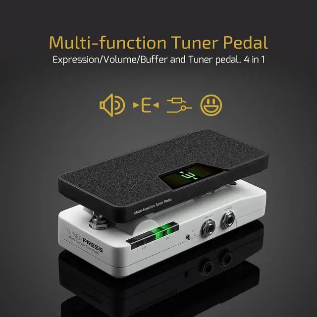Alt view image 2 of 7 - Multi-function 4 in 1 Switchable Volume & Expression Pedal with Buffer switch and Visible Tuner SP-30T(Included 1 PCS Additional 15 CM TS Cable By VOLKTONE)