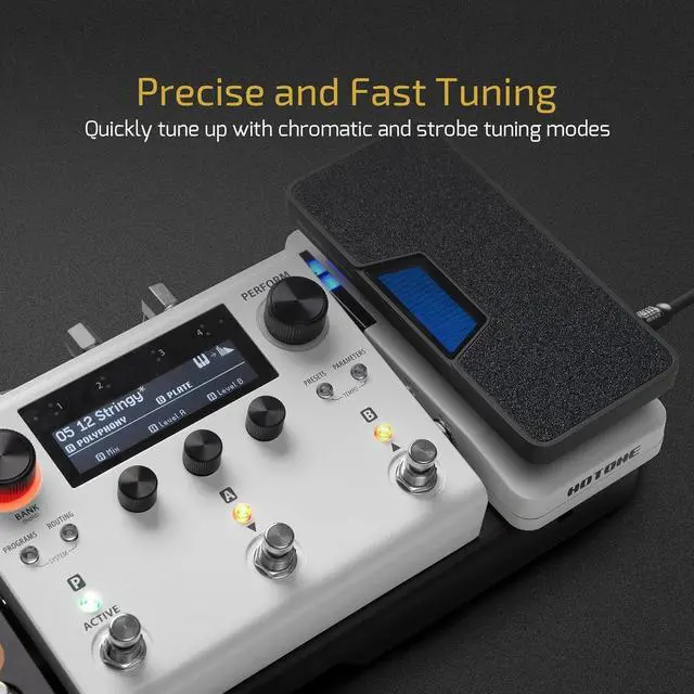 Alt view image 5 of 7 - Multi-function 4 in 1 Switchable Volume & Expression Pedal with Buffer switch and Visible Tuner SP-30T(Included 1 PCS Additional 15 CM TS Cable By VOLKTONE)