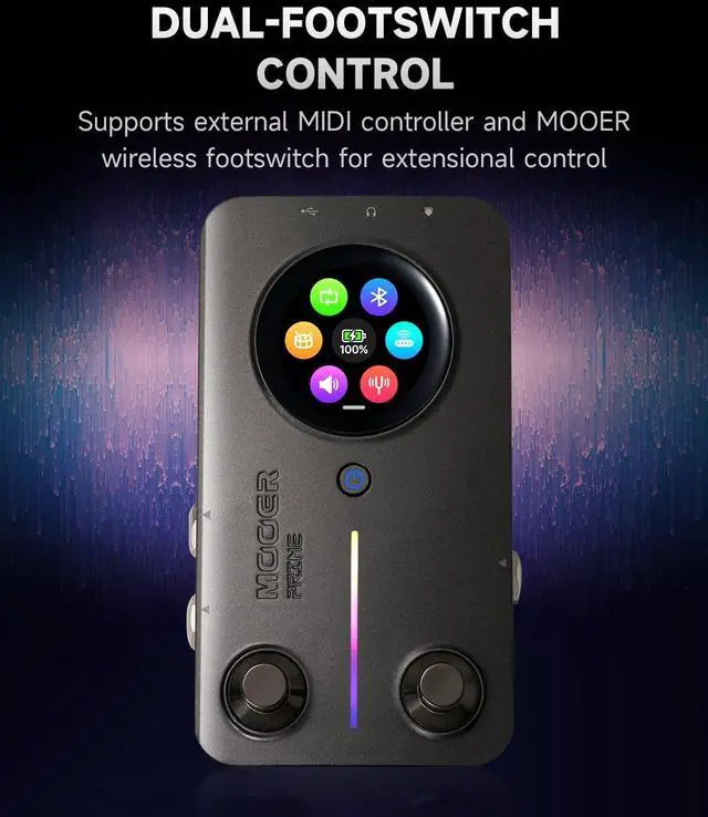 Alt view image 2 of 7 - Prime M2 Multi Effects Processor Headphone Amp, Stereo Bass Guitar Pedals with 194 Effect Models Loading MNRS and Third-party IR Sample Files Touch Screen for Performance Practice, Gray