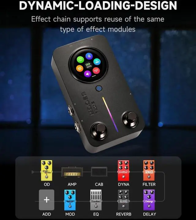 Alt view image 4 of 7 - Prime M2 Multi Effects Processor Headphone Amp, Stereo Bass Guitar Pedals with 194 Effect Models Loading MNRS and Third-party IR Sample Files Touch Screen for Performance Practice, Gray