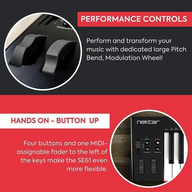 Alt view image 5 of 6 - SE61 - USB MIDI Controller Keyboard with  DAW Integration, Black