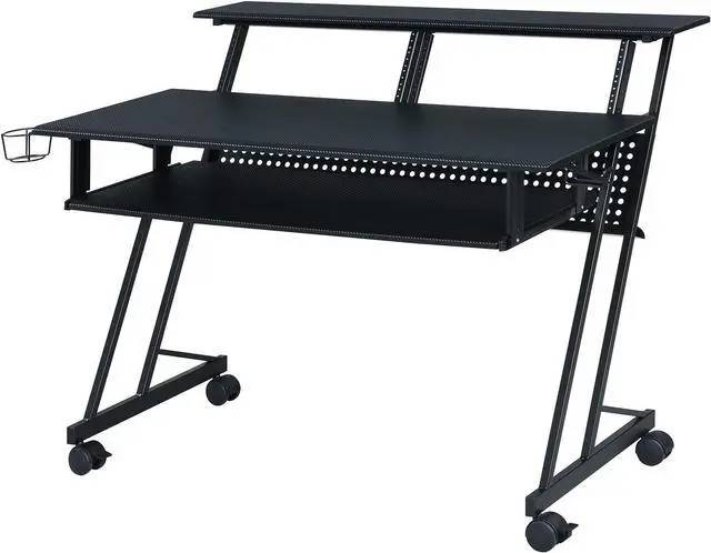Main image of A Suitor Wooden Top Music Recording Studio Desk with Keyboard Tray in Black