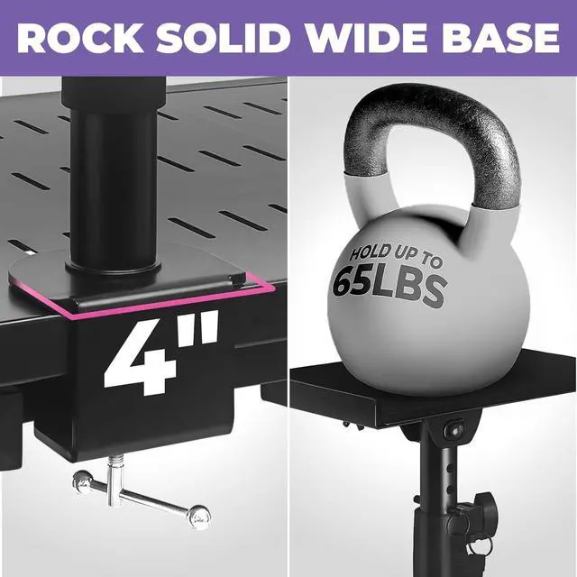 Alt view image 5 of 6 - Laptop Desk Mount for Piano, Keyboard & DJ Workstations - 9x12.5 Adjustable Laptop Arm Mount for Desk Holds Up to 65 LBS Ergonomic & Adjustable Dgn