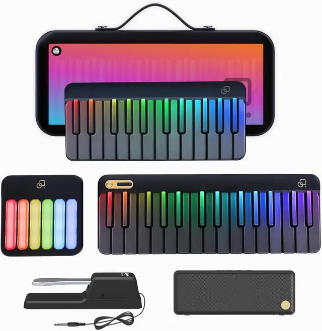 Main image of Sm Portable Piano Keyboard 59Key LED-Guided Learning Keyboard,256 Voices,Over 100 Auto-Chords,Electronic Digital Piano for Beginners,Light up Piano and Free App,Birthday Gift idea