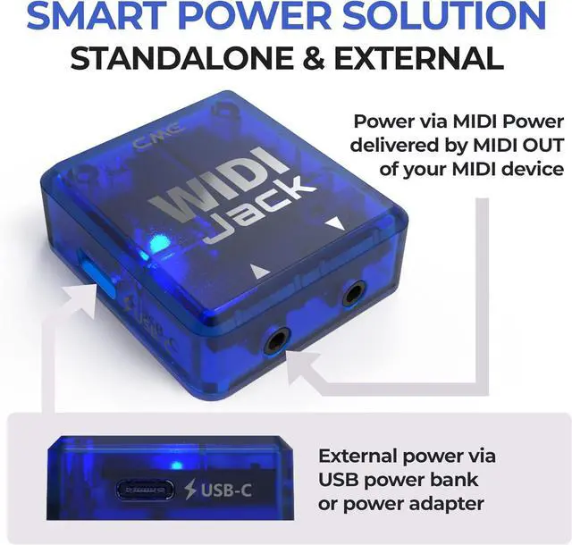 Alt view image 4 of 7 - WIDI Jack + DIN-5 MIDI Cable k - Bluetooth MIDI Interface with 5-PIN DIN MIDI cables Included - Works with all DIN-5 MIDI devices - Wireless MIDI for Synth Keytar Pedalboard Keyboard