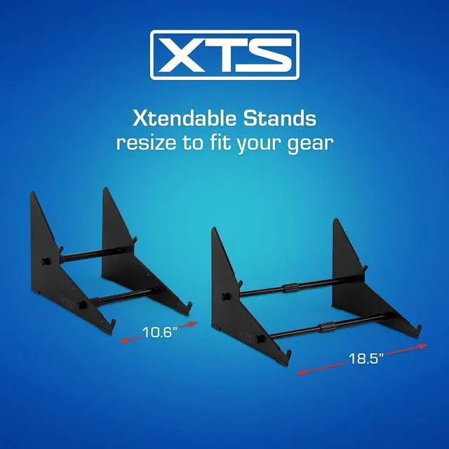 Alt view image 2 of 6 - 2-Tier XTS Desktop Stand, Adjustable Length from 10.6" - 18.5" for Sampler/Synth/MIDI Controller/Drum Machine, fits MPC Live 2/MPC One/TR-8S/Analog Rytm/Octatrack, easy to assemble and rze