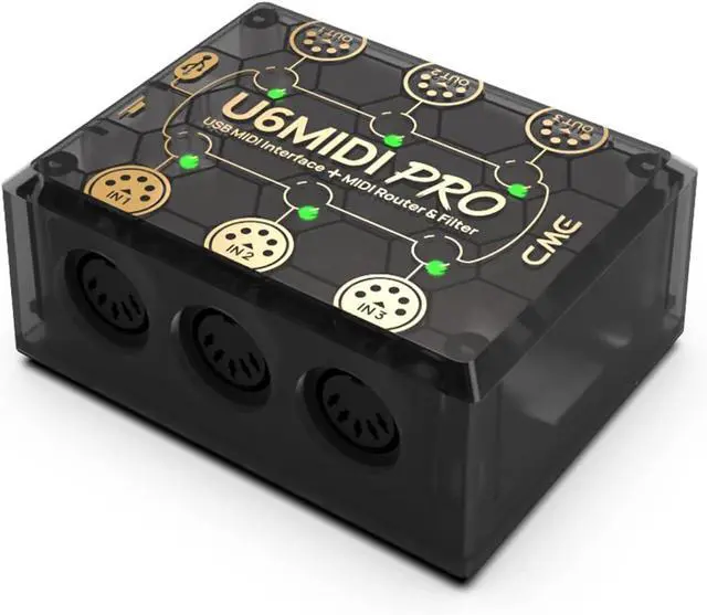 Alt view image 2 of 7 - U6MIDI Pro - MIDI Interface with Router, Mapper, and Filter - Plug-and-play USB MIDI for computers - Standalone 3-in-3-out MIDI for Merge, Split, Thru