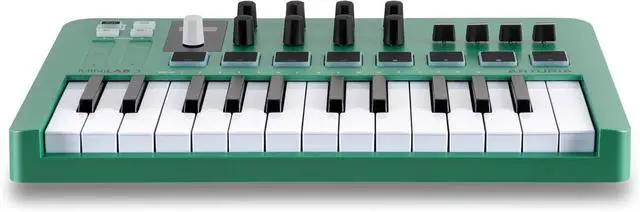 Alt view image 3 of 6 - MiniLab 3  Limited Edition Mint Green 25 Key USB MIDI Keyboard Controller With 8 Multi-Color Drum Pads, 8 Knobs and Music Production Software Included