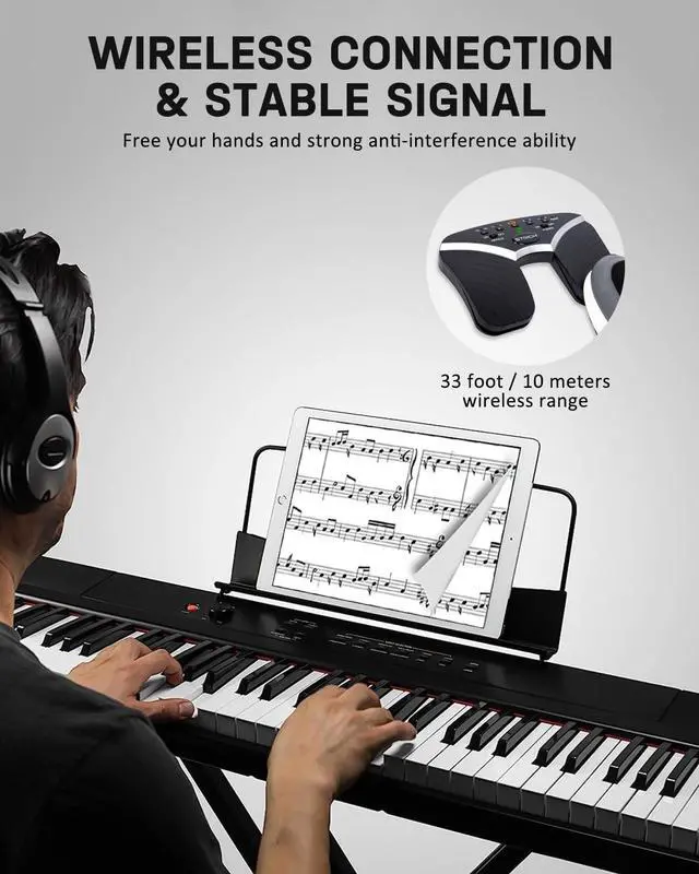 Alt view image 4 of 7 - Wireless Page Turner Pedal, 5 Modes, Portable & Anti-slip, Footswitch Page Turner Quiet Operation for iPad, Performances and Teaching, SPT-20