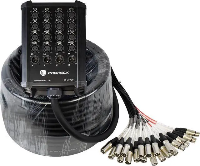 Main image of 16-Channel Low Profile XLR Send Circuit Board Snake Cables, XLR Splitter Cable for Live, Recording, Stage, Studio, 100 Feet Long