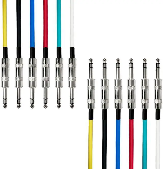 Main image of AxcessAbles 1/4" Balanced TRS Audio Cables - 10ft | Multi-Color Quer Inch Balanced Cables | TRS Ser Patch Cables | 1/4" TRS to TRS 10ft Snake Cords (10ft - 6 k)