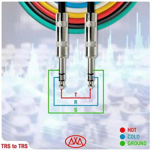 Alt view image 6 of 7 - AxcessAbles 1/4" Balanced TRS Audio Cables - 10ft | Multi-Color Quer Inch Balanced Cables | TRS Ser Patch Cables | 1/4" TRS to TRS 10ft Snake Cords (10ft - 6 k)