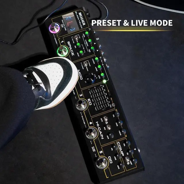 Alt view image 7 of 7 - Black Truck Guitar Combined Effects Pedal for Metal with Compressor, Overdrive, Distortion, EQ, modulation, Delay, Reverb