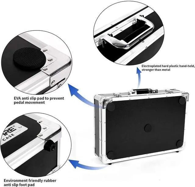 Alt view image 4 of 7 - Ghost Fire Guitar Multi Effect Pedal Case 27.5x11.6x4.2in with Pedal Mounting Tape FastenerSturdy Locking Aluminum T series T-EC14