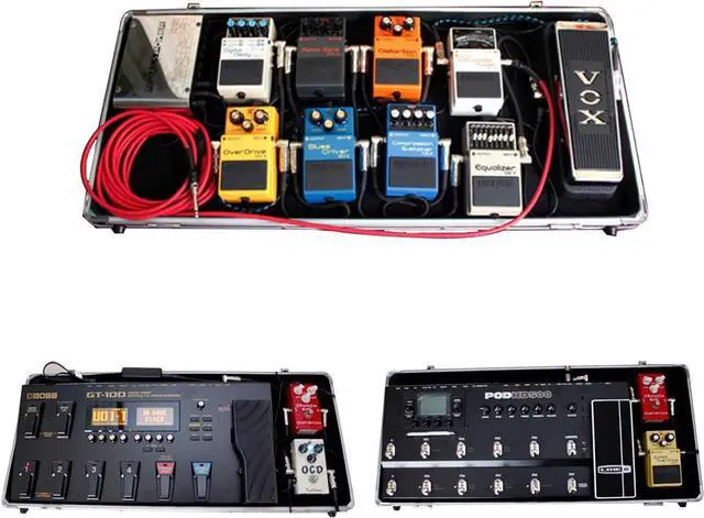 Alt view image 5 of 7 - Ghost Fire Guitar Multi Effect Pedal Case 27.5x11.6x4.2in with Pedal Mounting Tape FastenerSturdy Locking Aluminum T series T-EC14