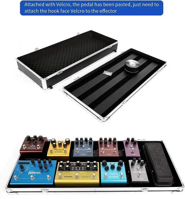 Alt view image 6 of 7 - Ghost Fire Guitar Multi Effect Pedal Case 27.5x11.6x4.2in with Pedal Mounting Tape FastenerSturdy Locking Aluminum T series T-EC14