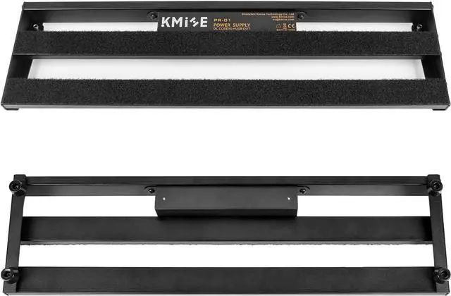 Alt view image 2 of 7 - Guitar Pedalboard with Built-in Power Supply Pedal Board Aluminium Alloy 1.8lb Lightweight 19x5 Inch Black Pedal Board with Power Supply, Carrying Bag, Guitar Pedal Cable, Hook Tape