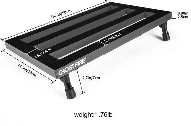 Alt view image 2 of 7 - Ghost Fire Guitar Pedal Board Aluminum Alloy 1.76lb Super light Effect Pedalboard 19.8''x11.5'' with Carry Bag,SPL-04