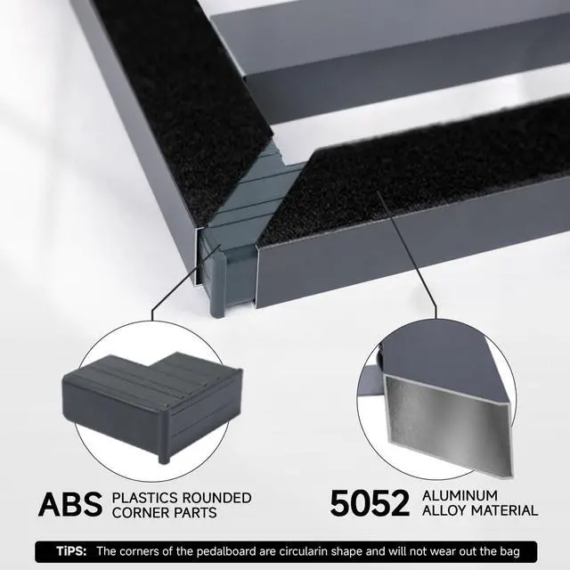 Alt view image 4 of 7 - Ghost Fire Guitar Pedal Board Aluminum Alloy 1.76lb Super light Effect Pedalboard 19.8''x11.5'' with Carry Bag,SPL-04