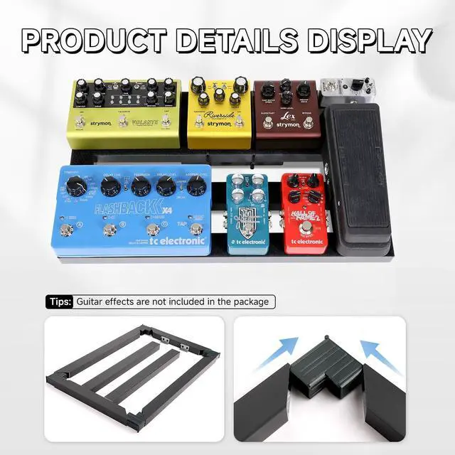 Alt view image 6 of 7 - Ghost Fire Guitar Pedal Board Aluminum Alloy 1.76lb Super light Effect Pedalboard 19.8''x11.5'' with Carry Bag,SPL-04