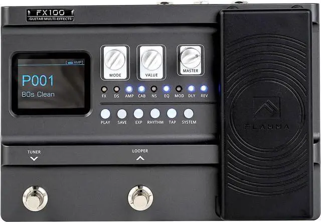 Main image of FX100 Guitar Multi-effects Pedal with 55 Amp Models 151 Built-in Effects 80' Looper 40 Drum Machine 10 3rd Party IR Slots Headphone OTG for Home Practice Performance Live Streaming